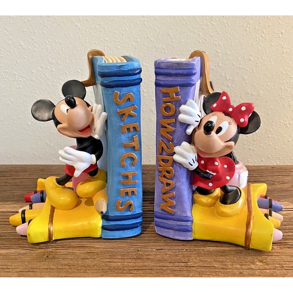 Disney Mickey and Minnie Mouse How 2 Draw Sketches Bookends Used